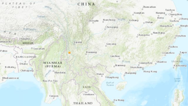 中国云南省发生5.2级地震