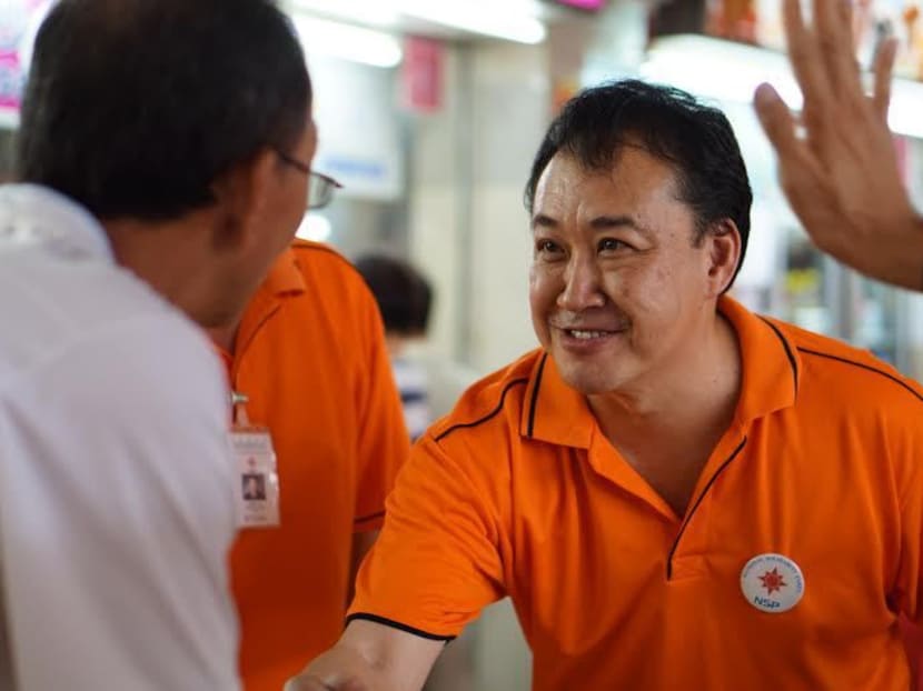 National Solidarity Party member and legal consultant Lim Tean on a walkabout in Tampines on Aug 9, 2015. TODAY file photo