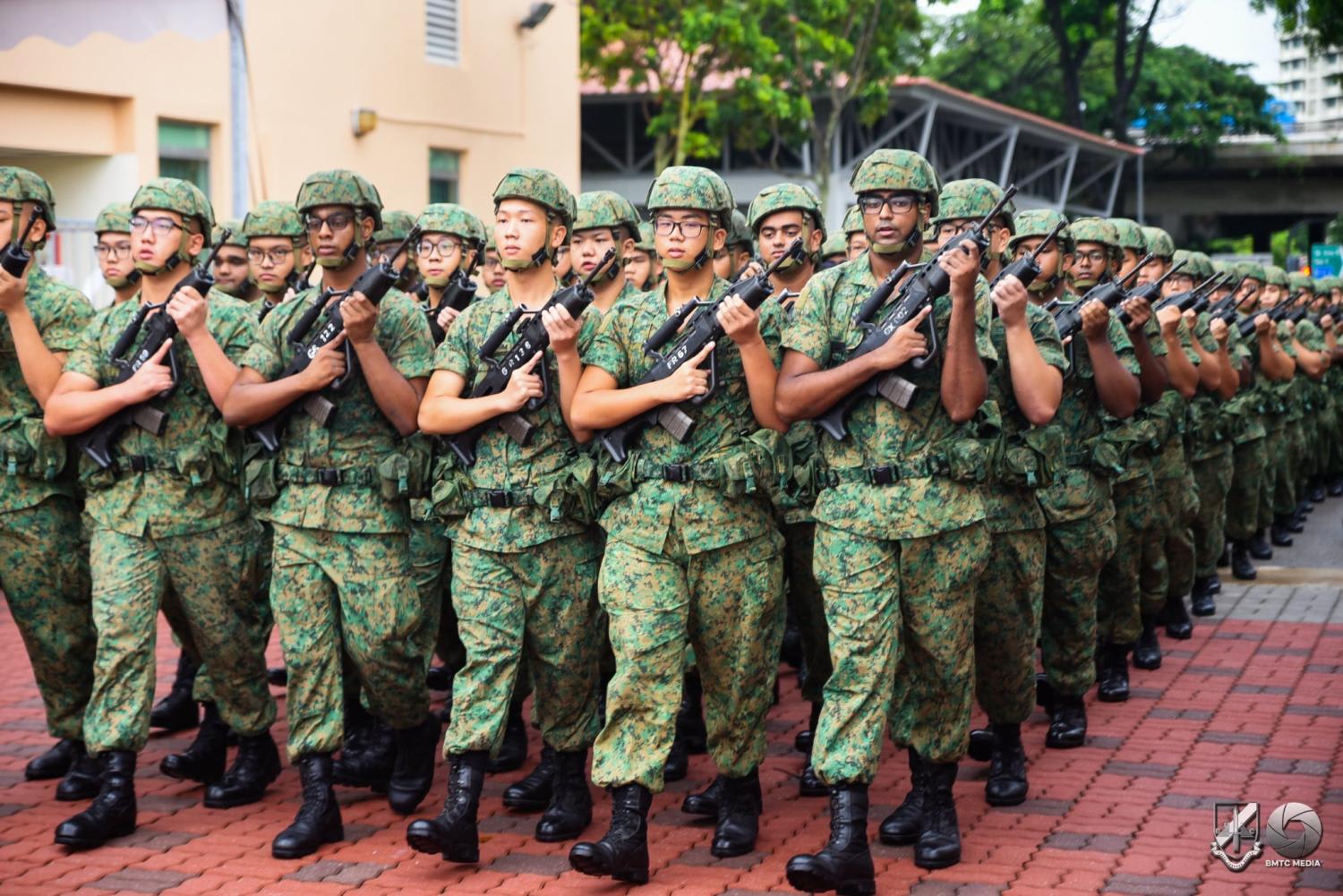 Recruits from the 02/22 cohort graduating from their Basic Military Training (BMT) are seen here at their graduation parade earlier in June 2022. Recruits from the 02/22 cohort graduating from their Basic Military Training (BMT) are seen here at their graduation parade earlier in June 2022. 