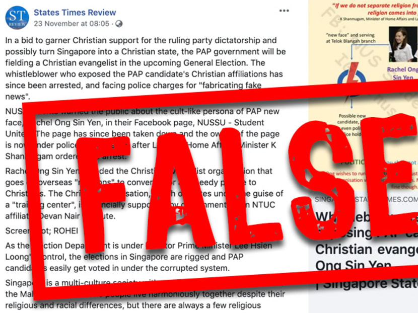 The Government has issued a correction direction under the fake news laws against the States Times Review (STR) Facebook page, requiring STR to carry a correction notice saying that its article contains falsehoods. The Government has issued a correction direction under the fake news laws against the States Times Review (STR) Facebook page, requiring STR to carry a correction notice saying that its article contains falsehoods.