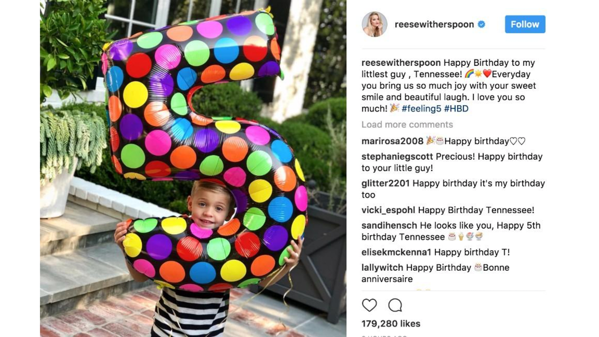 Reese Witherspoon celebrates son’s fifth birthday - 8 Days