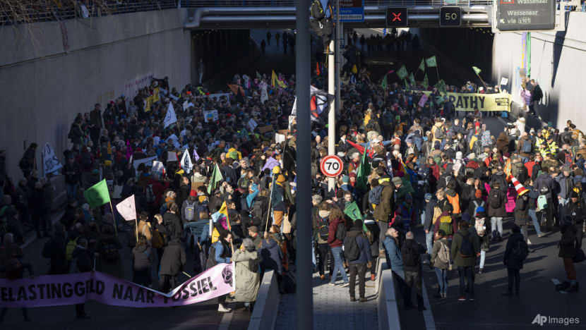 Climate activists block main road into The Hague Climate activists block main road into The Hague