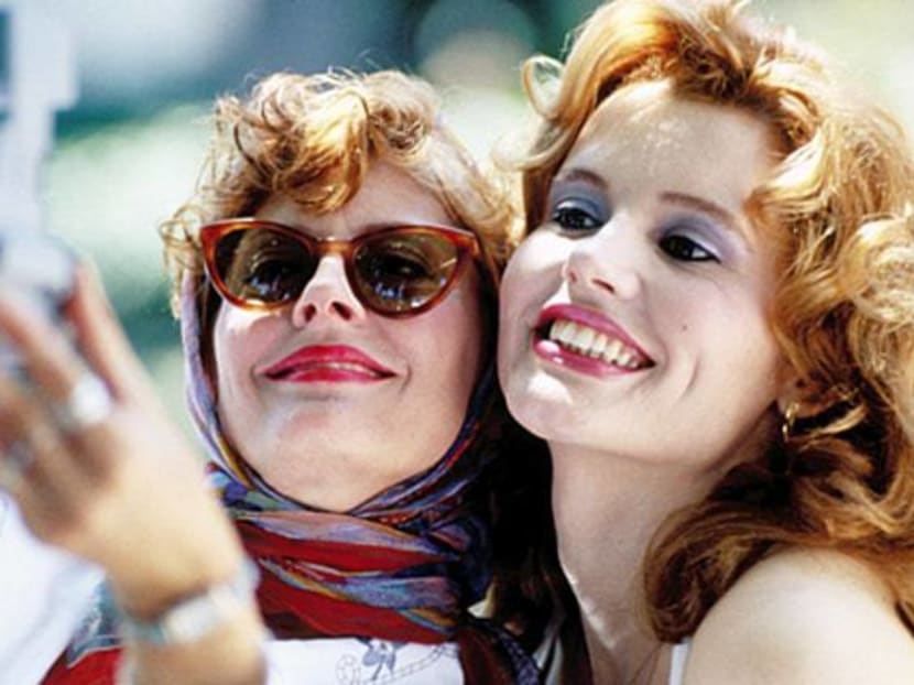 Susan Sarandon (left) and Geena Davis starred in the movie, Thelma & Louise.