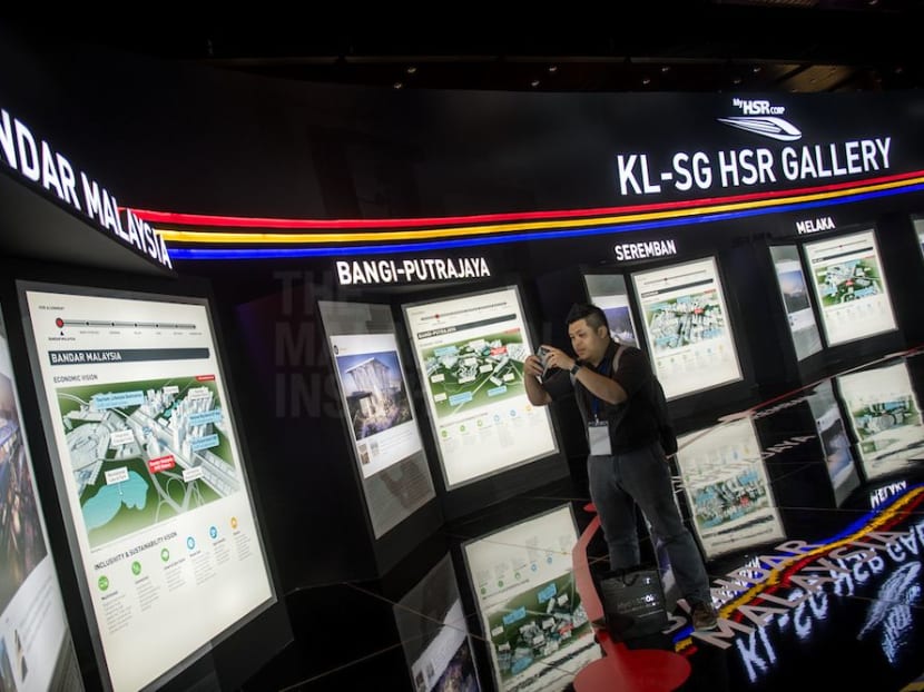 A showcase of the Kuala Lumpur-Singapore High-Speed Rail project in October last year. Malaysian Prime Minister Tun Dr Mahathir Mohamad has since announced that the project has been postponed.