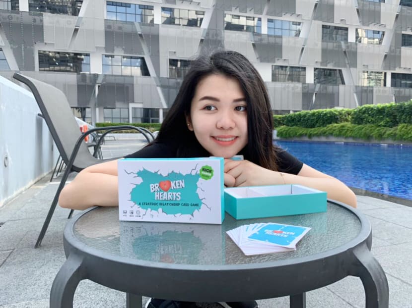 Banding with two of her friends, Ms Teh Jo Ey created a new card game called Broken Hearts to inspire others in the same boat to love again. Photo: Broken Hearts