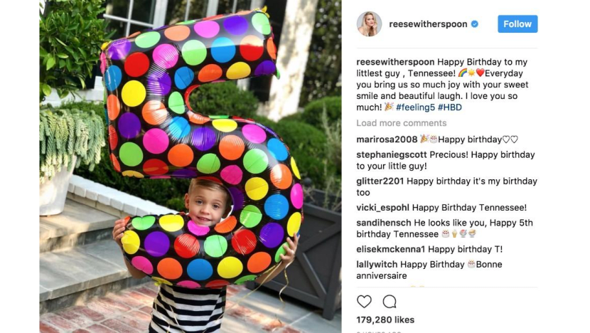 Reese Witherspoon celebrates son's fifth birthday