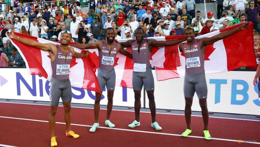 Canada win men's 4x100 relay at World Championships Canada win men's 4x100 relay at World Championships