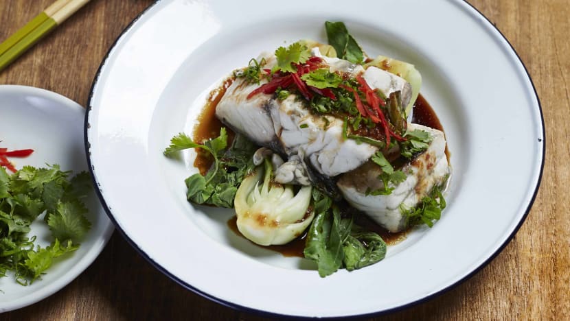Steamed Barramundi With Bok Choy In Soy Sauce