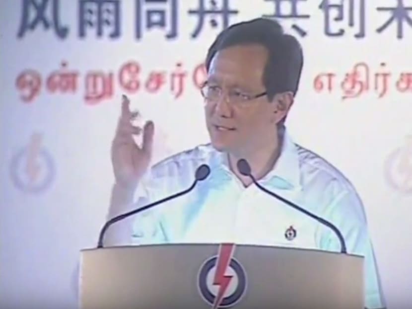 Screengrab of the PAP's Raymond Lim speaking at a rally during the 2011 General Election.