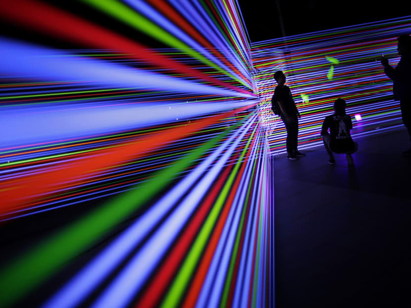 An exhibition displayed along the Singapore river. Photo: AP