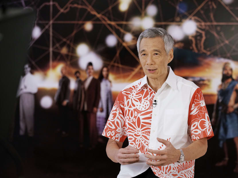 Prime Minister Lee Hsien Loong at the recording of his New Year message at The Bicentennial Experience exhibition in Fort Canning.
