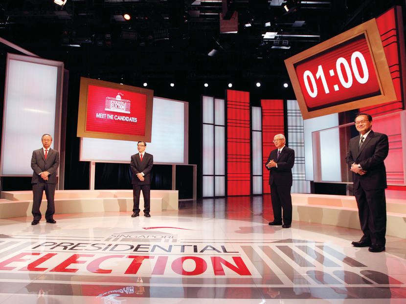 The last time Singapore held a contested presidential election was in 2011. (L-R) Candidates Tan Cheng Bock, Tan Jee Say, Tony Tan and Tan Kin Lian at the recording of Mediacorp's Meet The Candidates programme. 