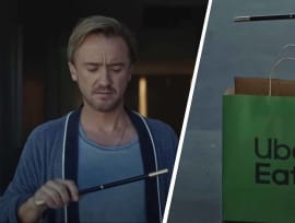 Harry Potter’s Tom Felton mishandles magic wand with disastrous results in funny Uber Eats ad 