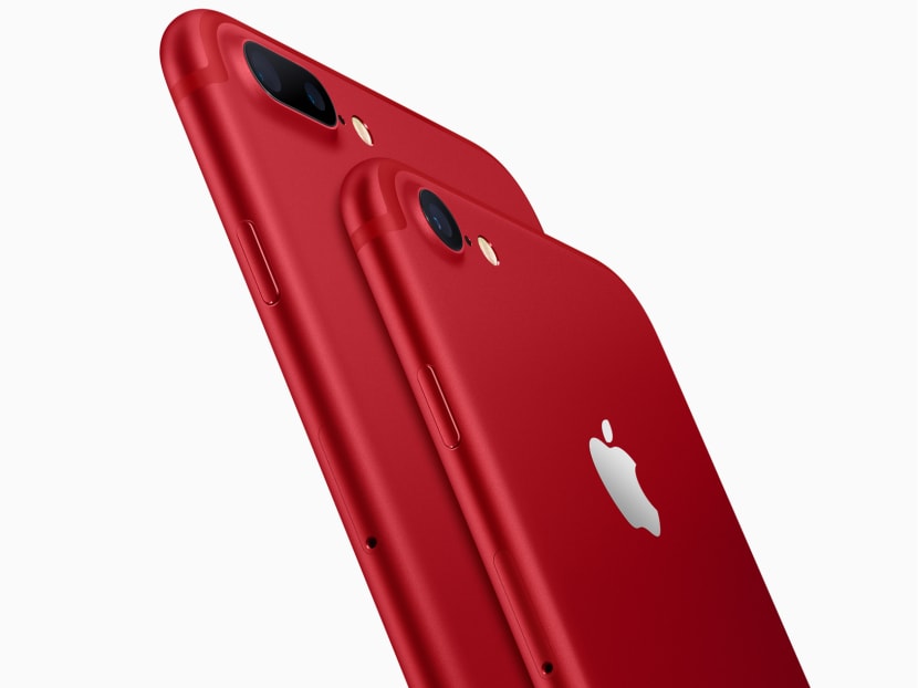 The new red iPhones. Photo: Apple
