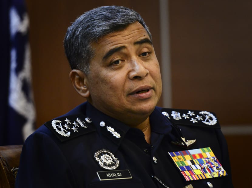 Inspector-General of Police Khalid Abu Bakar speaks to reporters during a press conference at the police headquarters in Bukit Aman, Kuala Lumpur, on July 31, 2015. Photo: The Malaysian Insider