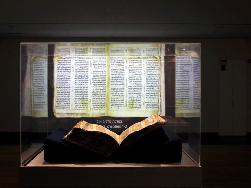 The Codex Sassoon, the earliest and most complete Hebrew Bible ever discovered, is presented to the public at Tel Aviv University, in Tel Aviv, Israel, on March 22, 2023