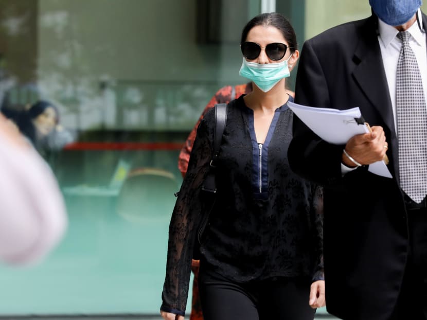 Paramjeet Kaur arriving at the State Courts on May 7, 2021. Paramjeet Kaur arriving at the State Courts on May 7, 2021.