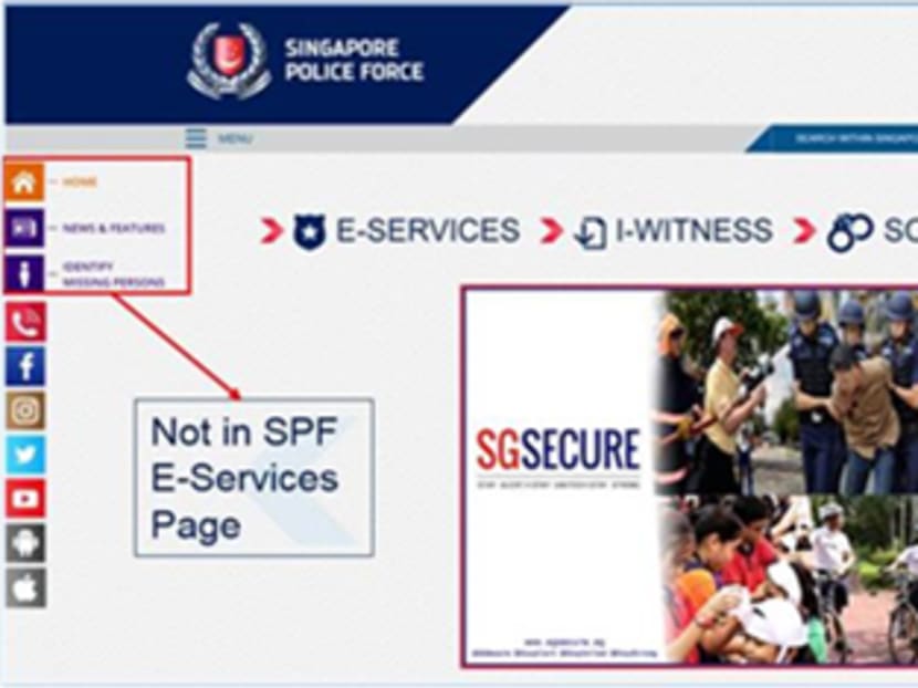 The Police calrified that the official SPF website is www.police.gov.sg. Members of the public are advised to take the following precautions when they receive unsolicited calls, especially from unknown parties. Photo: SPF