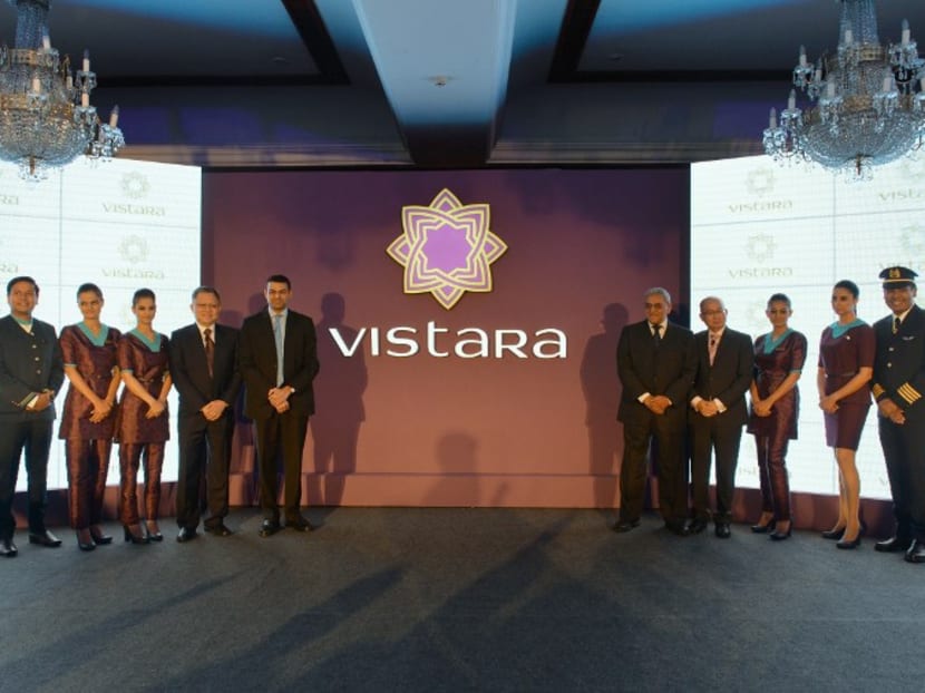 The launch of the airline Vistara, a partnership of Singapore Airlines and Tata Group, in New Delhi in 2014. AFP file photo