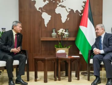 Minister for Foreign Affairs Vivian Balakrishnan called on Palestinian Authority Prime Minister Mohammad Shtayyeh in Ramallah, on March 18, 2024. 