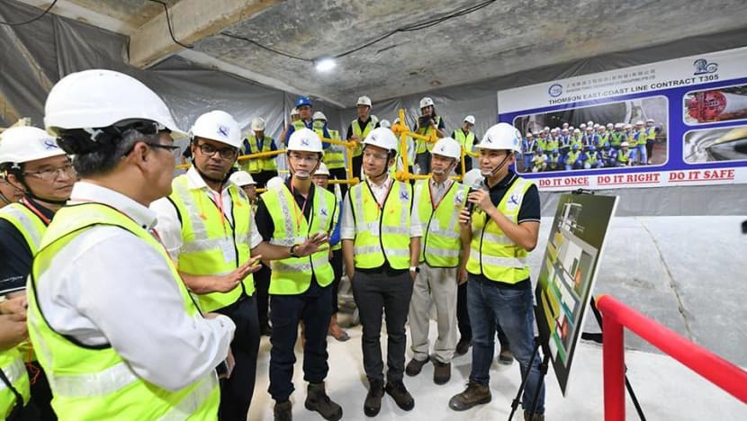 Construction of Katong Park MRT station: Engineers face space constraints, soft ground Construction of Katong Park MRT station: Engineers face space constraints, soft ground