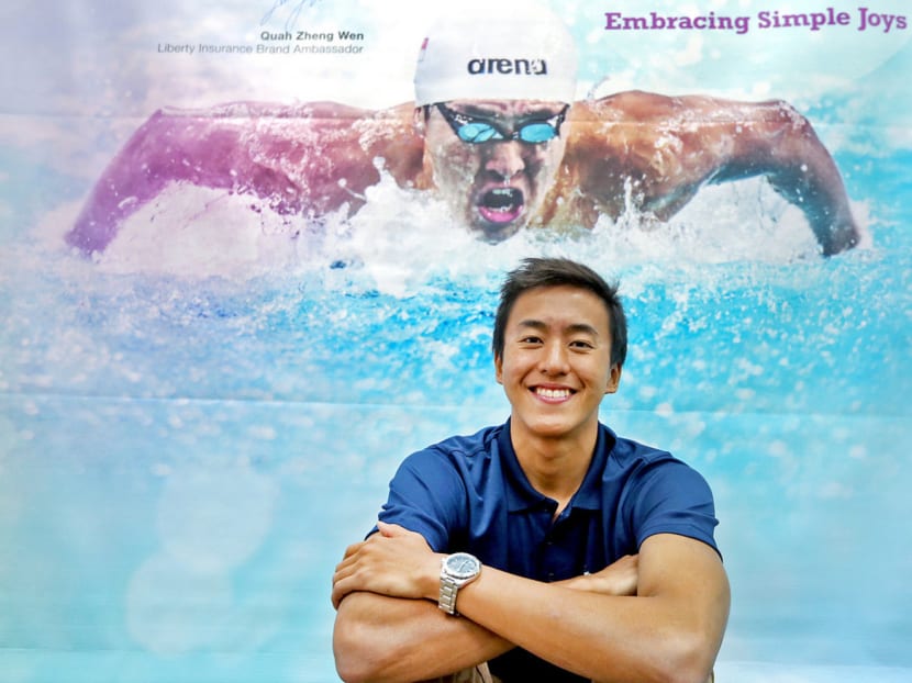Swimmer Quah Zheng Wen is currently on holiday in the United States. His NS deferment ends on Wednesday. TODAY file photo