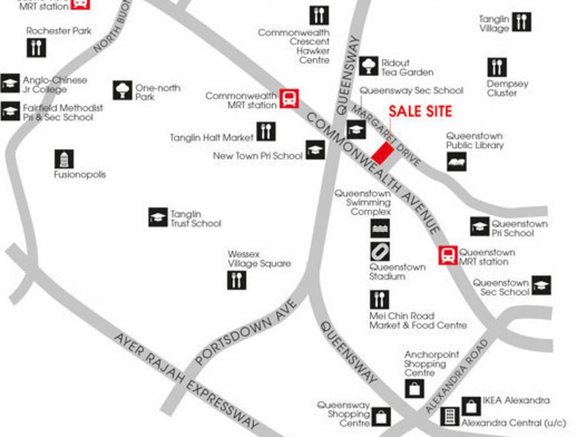 Map of the sale site at Margaret Drive. Photo: URA