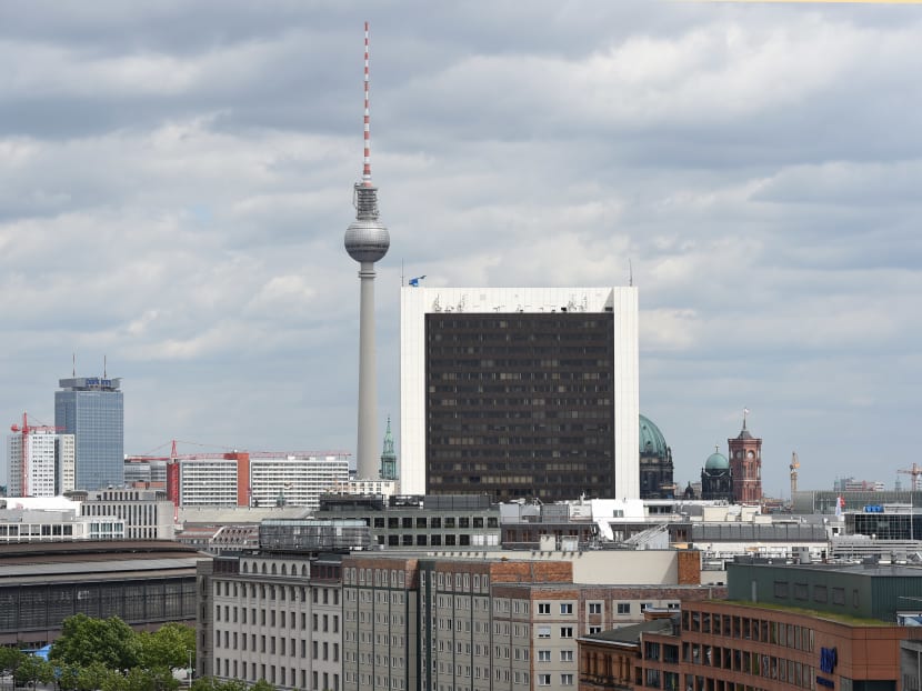 The Berlin Television tower and the hospital Charite are pictured in Berlin, Germany, on June 10, 2016. Photo: AFP
