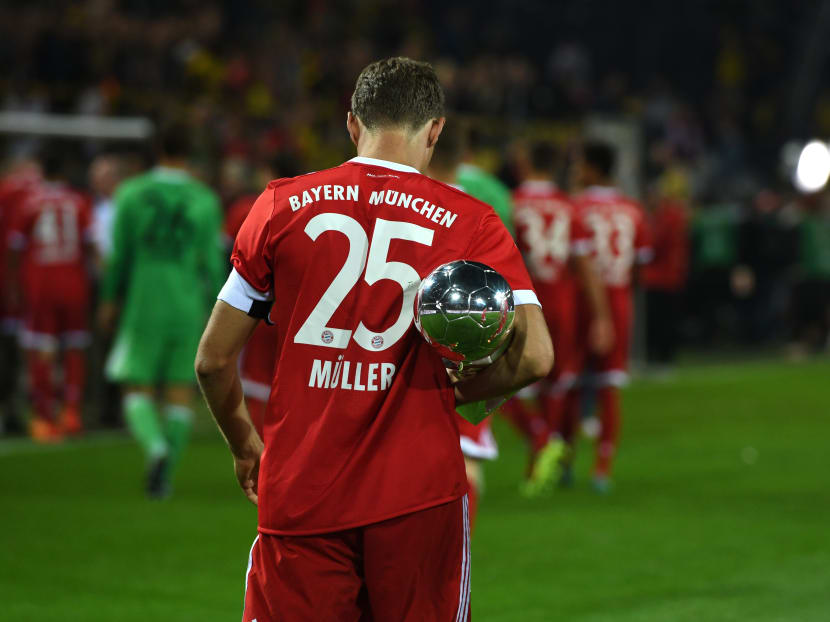 Bayern Munich's forward Thomas Mueller after winning the German Supercup aginst Borussia Dortmund in Dortmund, western Germany, on August 5, 2017. Photo: AFP