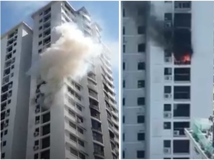 2 people taken to hospital, 80 evacuated from Ghim Moh HDB block after fire engulfs flat