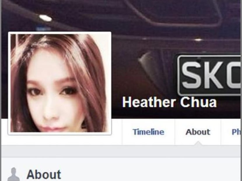 Screenshot of the 'Heather Chua' Facebook page.