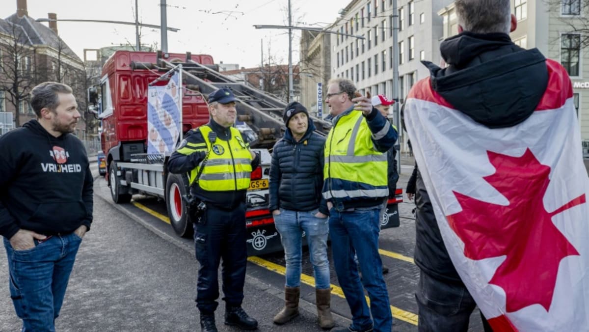 Canada-style convoy blocks Netherlands’ The Hague