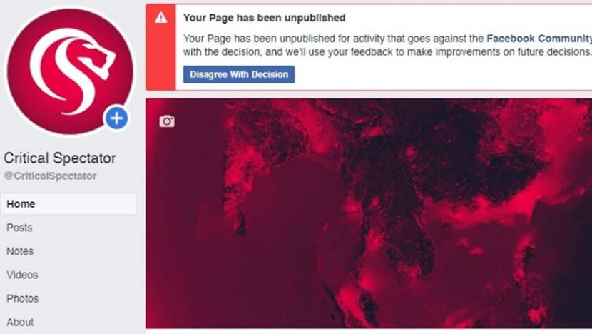 Facebook removes Critical Spectator admin accounts for violating policies Facebook removes Critical Spectator admin accounts for violating policies