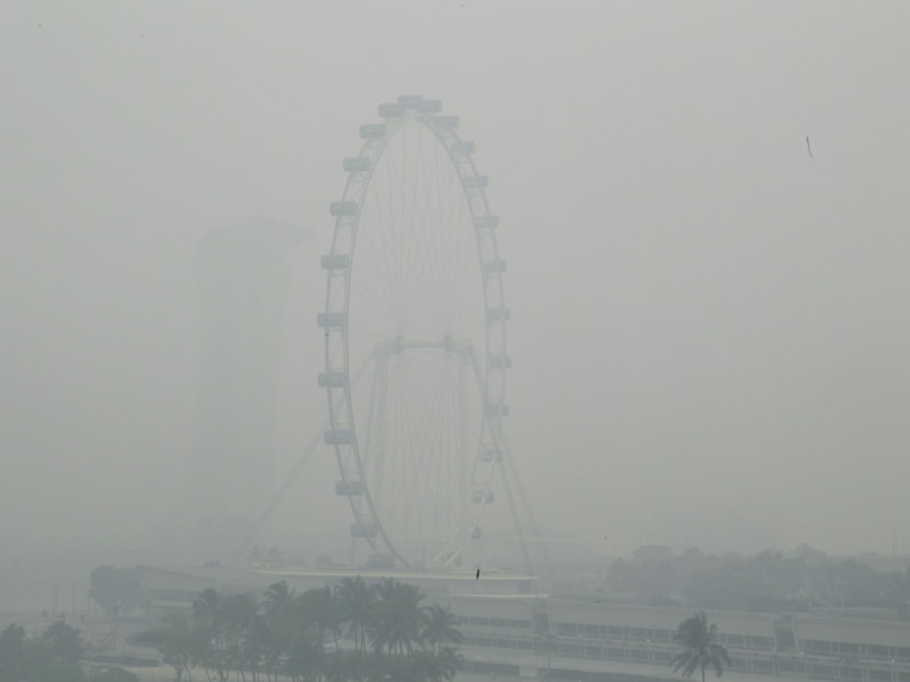 The Singapore Flyer, seen through the haze on June 20. TODAY file photo
