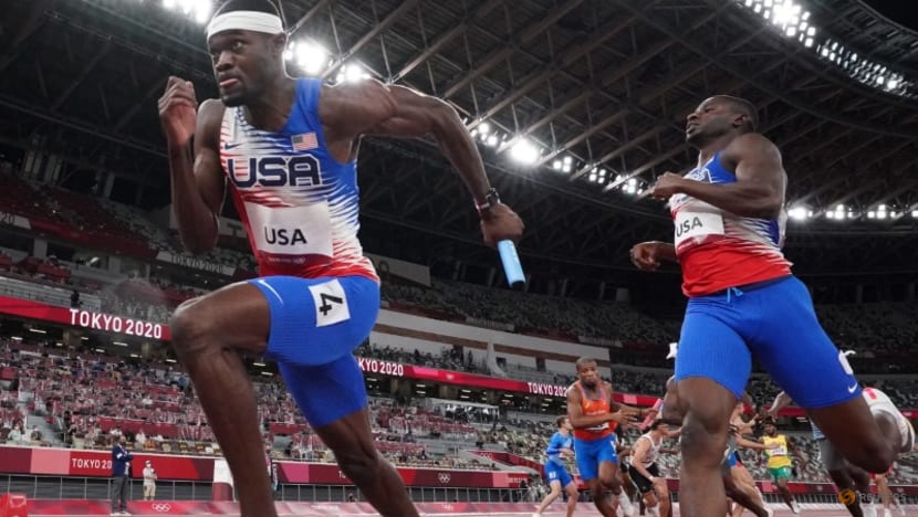 Olympics-Athletics-US men finally end gold drought with relay triumph Olympics-Athletics-US men finally end gold drought with relay triumph