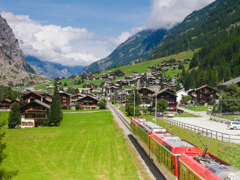 Journey by the Glacier Express to visit St. Moritz, a alpine resort town in Engadine. The Best of Switzerland by Rail package by Vacations by Rail also include visits to Zurich and Lucerne. Photo: Vacations by Rail