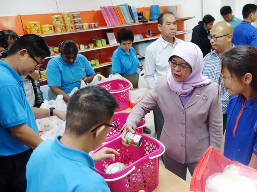 President Halimah Yacob at the Association for Persons with Special Needs (APSN). TODAY file photo