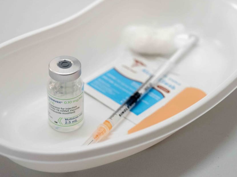 A close-up view of the Moderna-Spikevax bivalent vaccine in a file photo taken on Oct 11, 2022. A close-up view of the Moderna-Spikevax bivalent vaccine in a file photo taken on Oct 11, 2022.