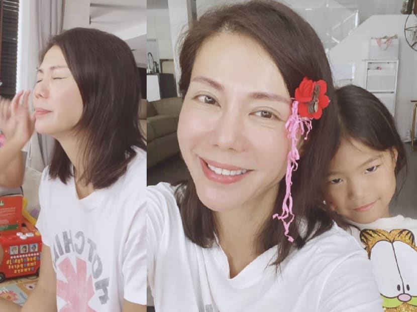 'Wow, she looks gorgeous babe': Constance Song’s video of her 6-year-old daughter putting on 'make-up' for her is so adorable