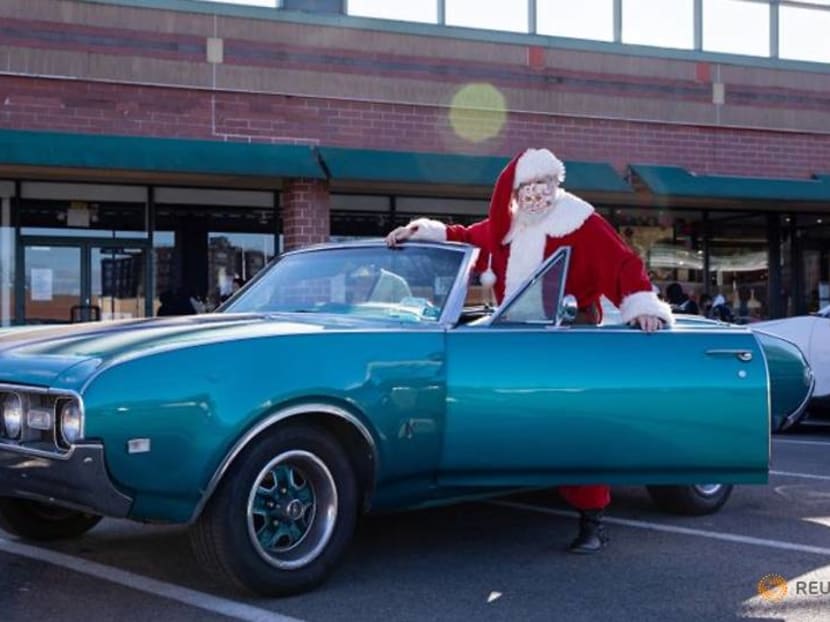 Santa skips court to deliver gifts in his convertible Santa skips court to deliver gifts in his convertible