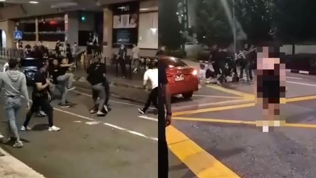 乌节路豪杰大厦外周末发生20多人斗殴事件