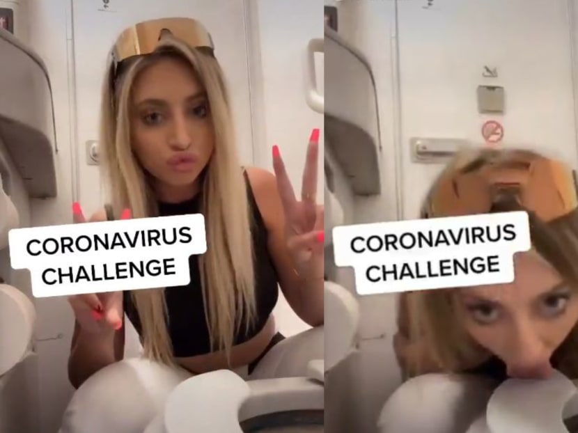 Tik Tok user @avalouiise first posted a video of herself licking the seat of a toilet bowl on her account on Sunday (March 15), captioning the video “coronavirus challenge”.