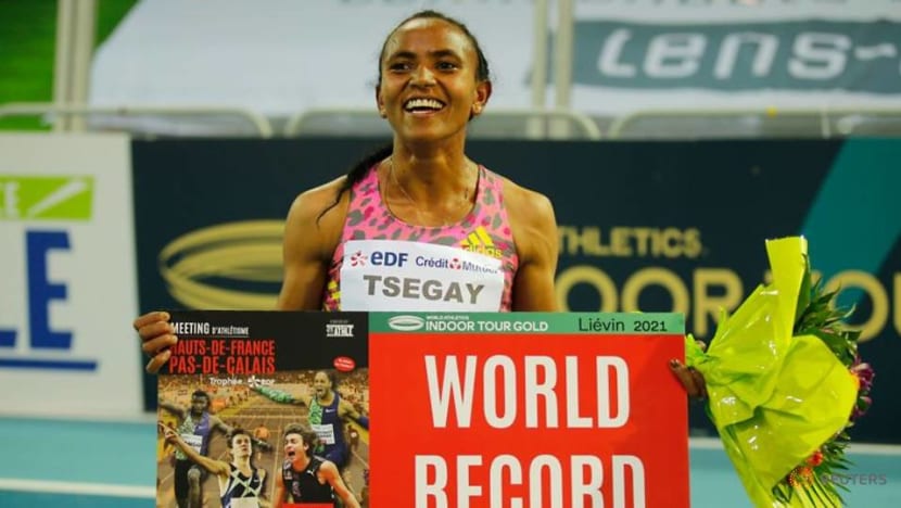Athletics: Tsegay sets new world indoor record in 1,500m