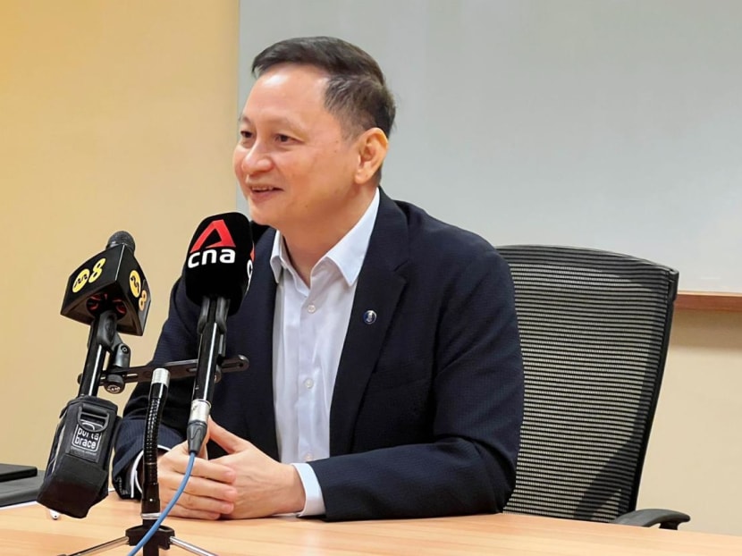 Chief executive of Singapore Airlines Goh Choon Phong speaking to reporters in a roundtable interview on May 30, 2023.