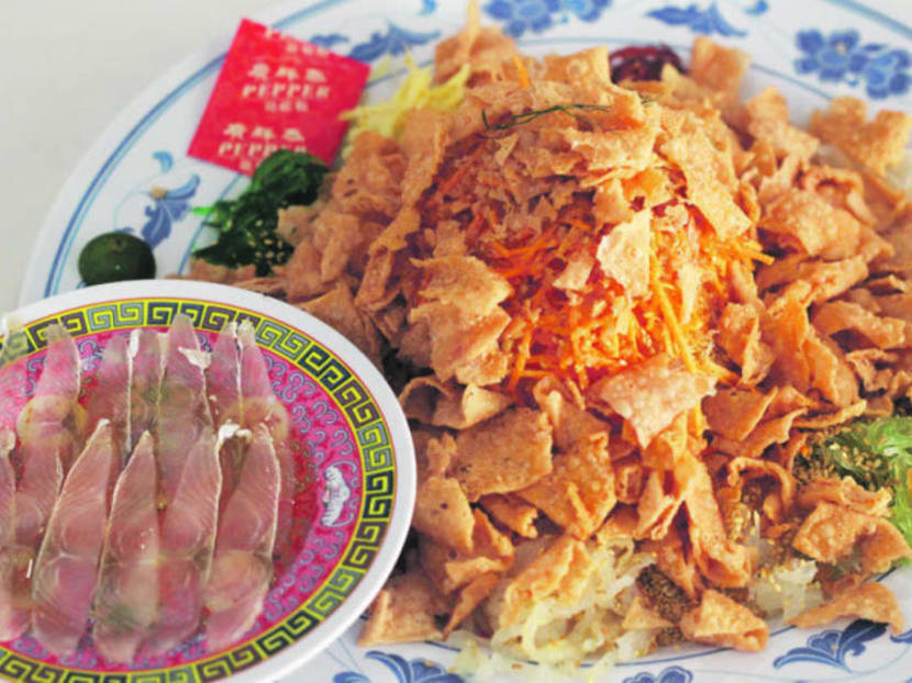 Group B Streptococcus infections had previously been linked to raw fish, which is found in dishes such as yusheng (pictured) or raw fish salad.