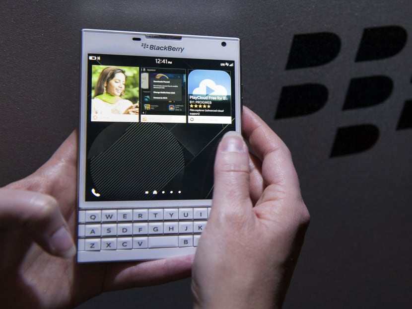 BlackBerry has tried to focus on business users by reviving phones with physical keyboards, such as the Passport. Photo: Bloomberg