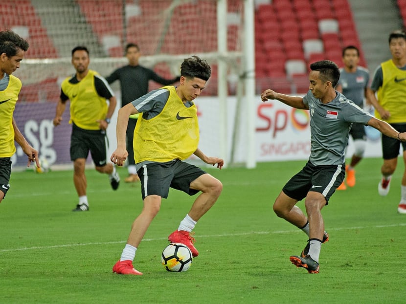 Ben Davis training with the Singapore national team.