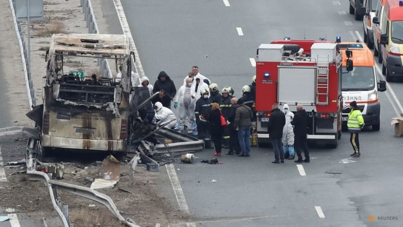 Flaming bus crash in Bulgaria kills 45, mostly North Macedonian tourists