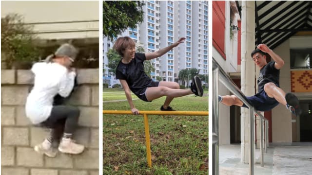 不仅小伙子能灵敏跳跃 更多女性和老人学跑酷
