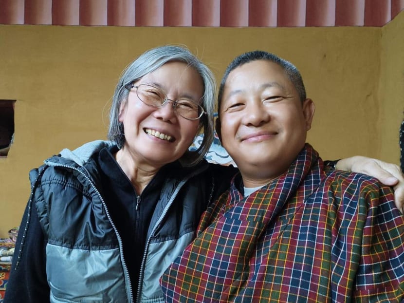 Singaporean Sheryl Chen (left) with tour guide Ganesh Rai in Bhutan.